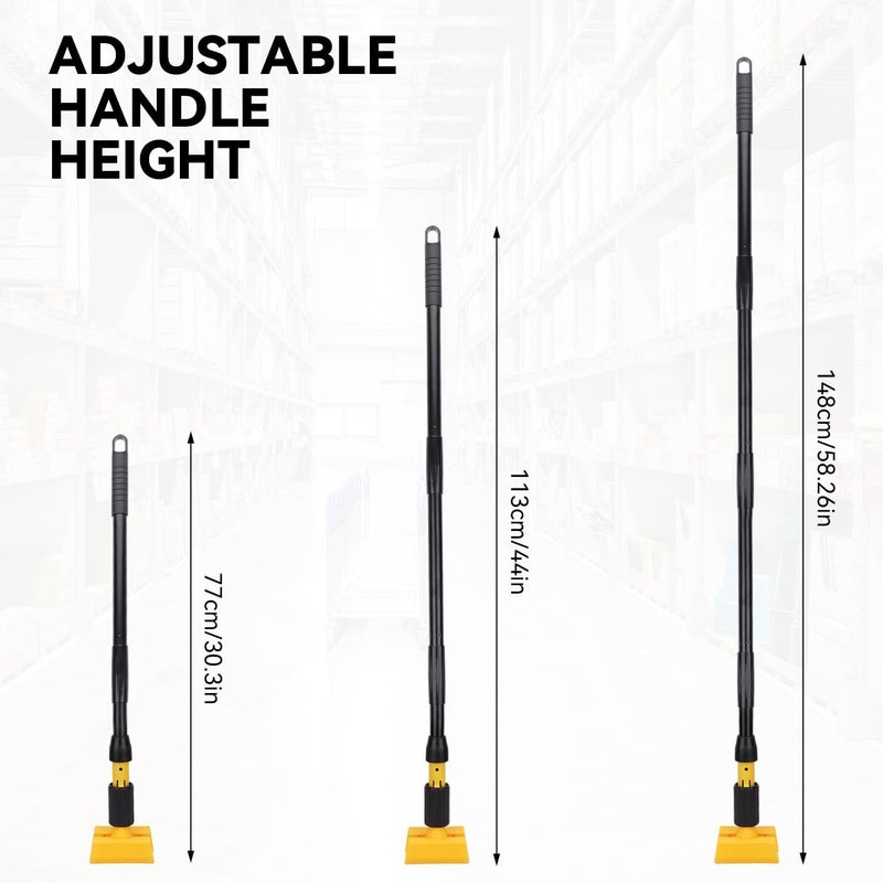 BeiLan Mop Handle Commercial Heavy Duty - 57 Inch Industrial Metal Mop Stick with Jaw Clamp Replacement for Floor Cleaning - Professional Gripper Mops Head Replacement Holder - Image 4